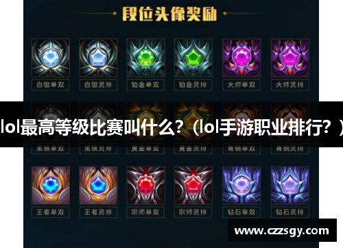 lol最高等级比赛叫什么？(lol手游职业排行？)